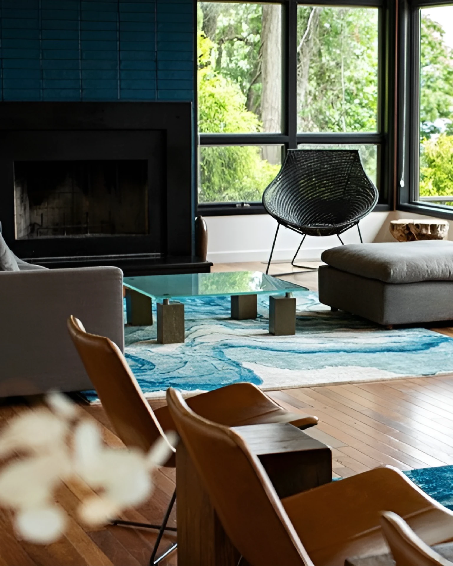 A fireside sitting room at the inn