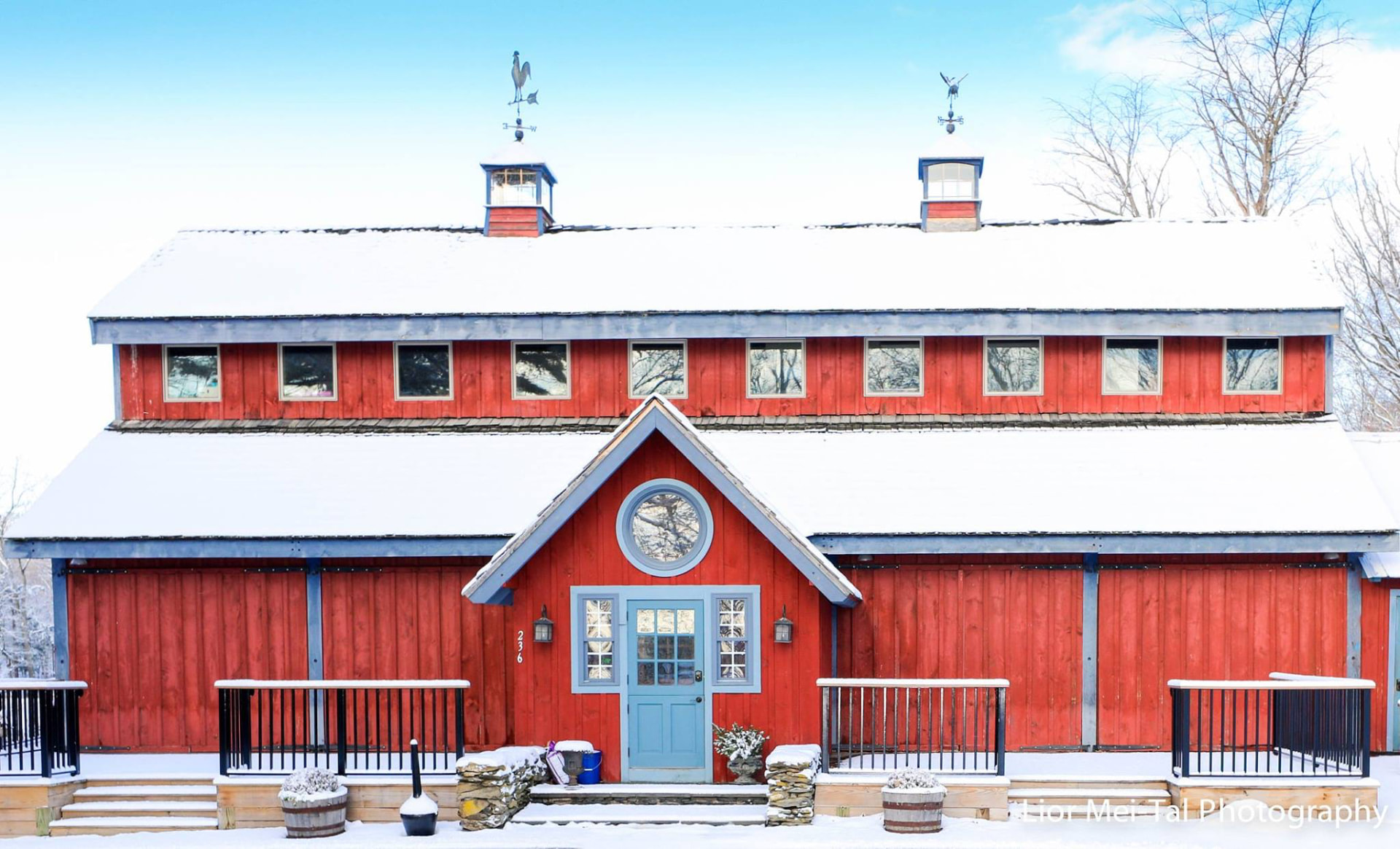 The red barn in winter