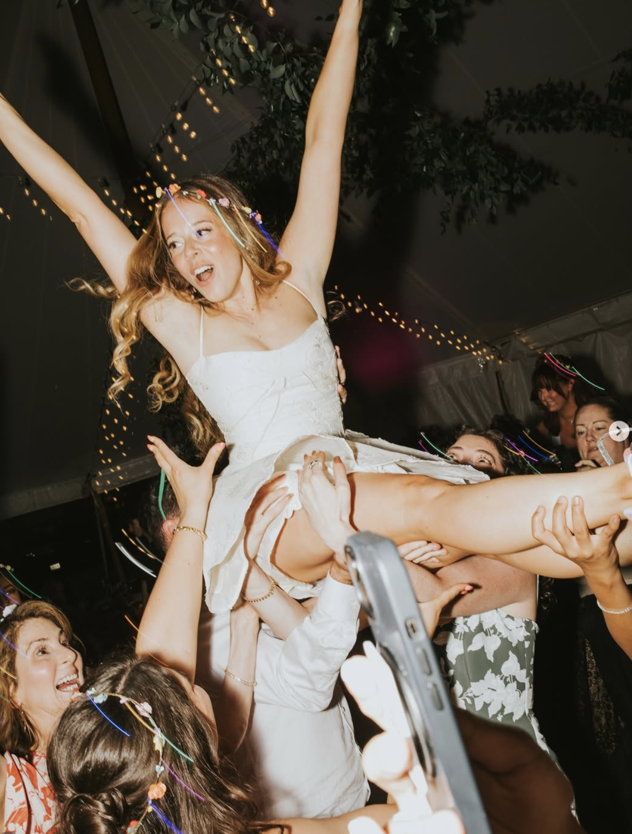Celebrating under the tent