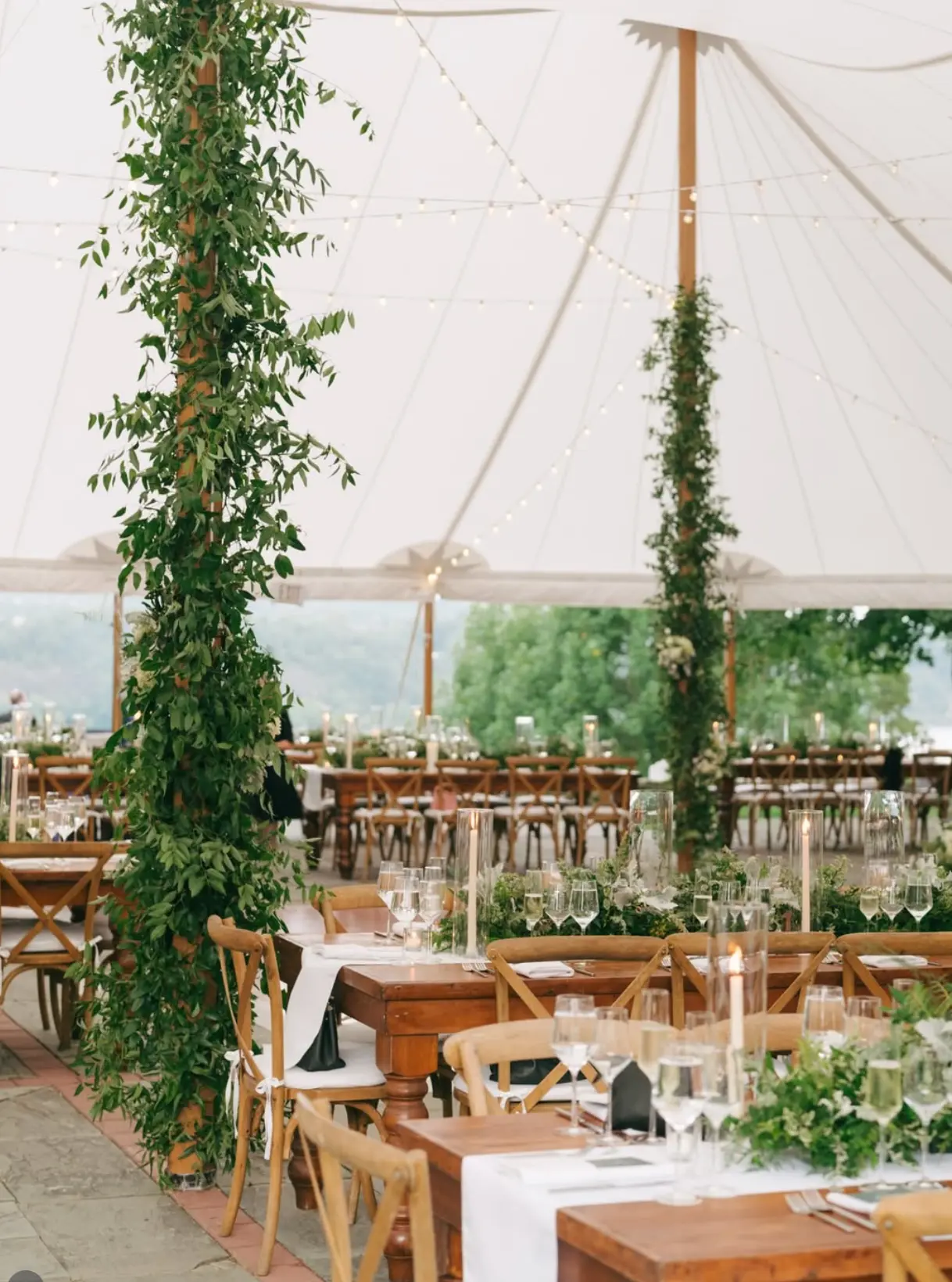 Tented reception by the river